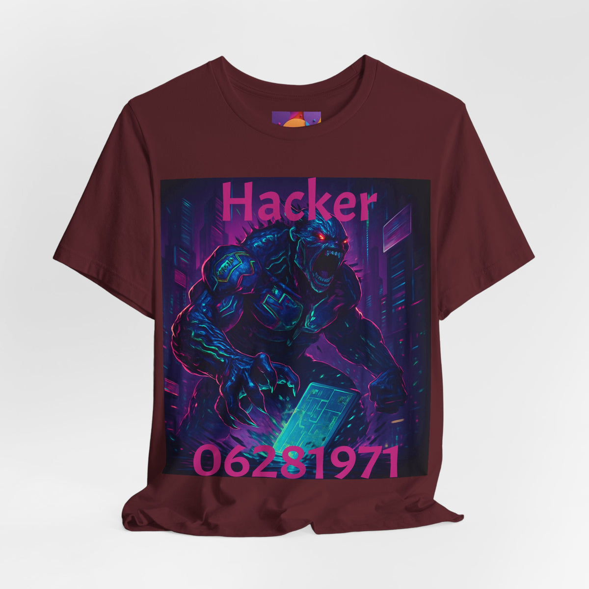 Monster Graphic Tee — '06/28/1971.' Dark Creature Illustration