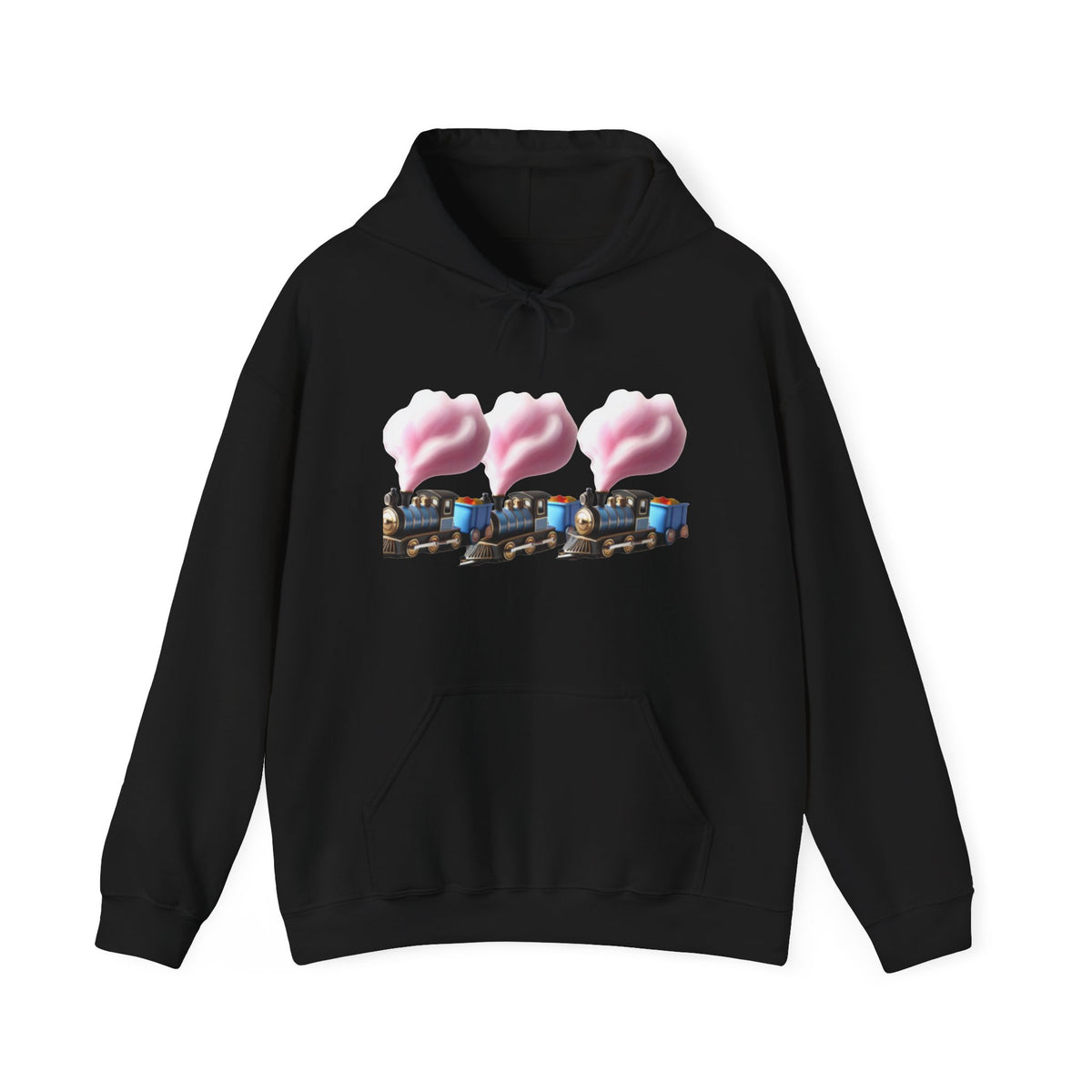 Cotton Candy Train Hoodie — Whimsical Retro Locomotive Sweatshirt