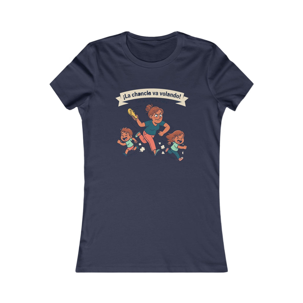 Super Mom Running with Kids T-Shirt, “THE SANDAL IS FLYING”